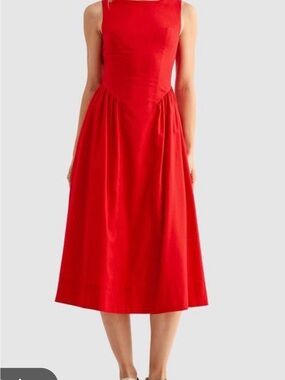 All in Favor Red Sleeveless Midi Dress XS